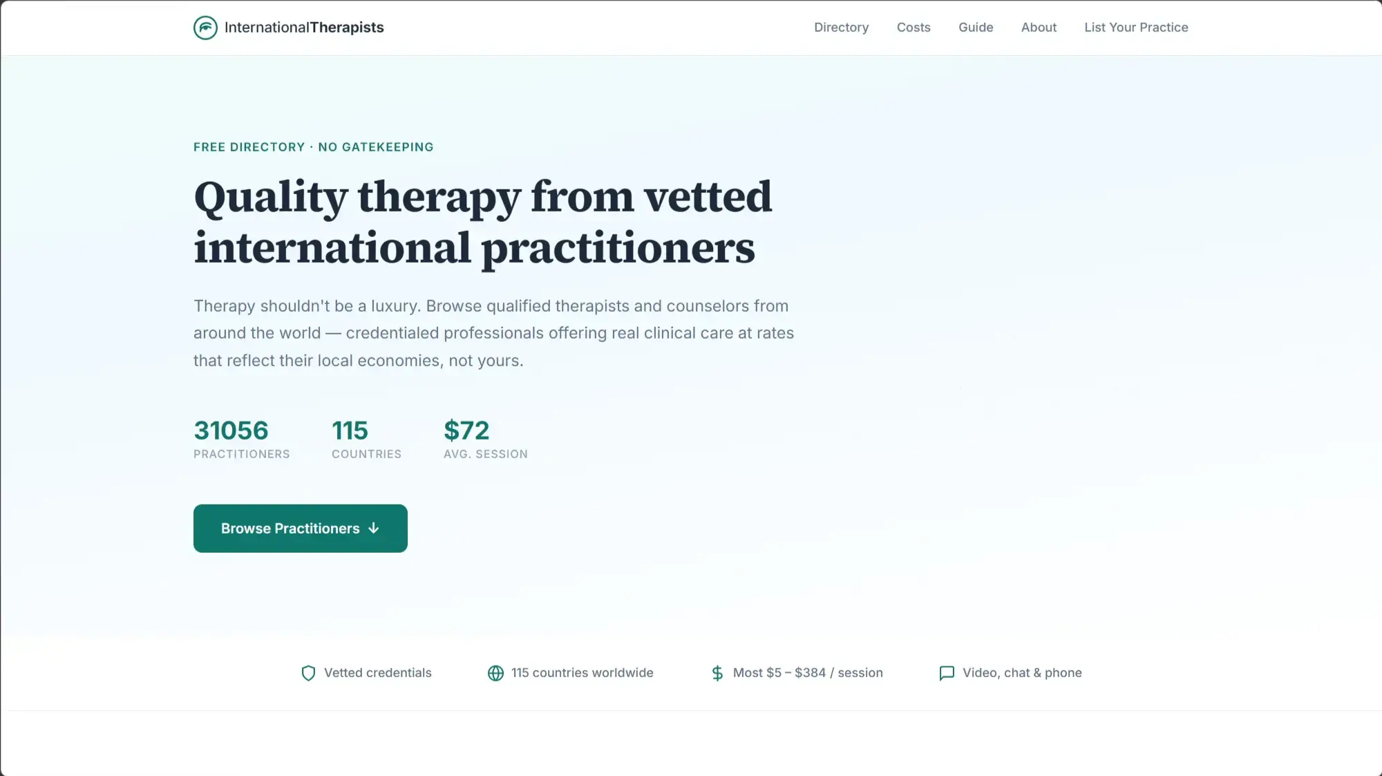 International Therapists — Website & SEO project